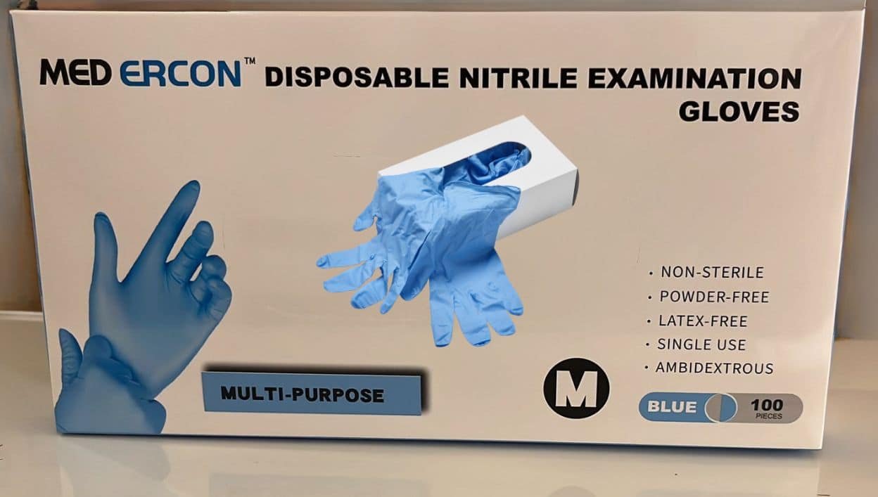 Med Ercom Gloves Disposable nitrile gloves - Pure Blue Nitrile examination gloves