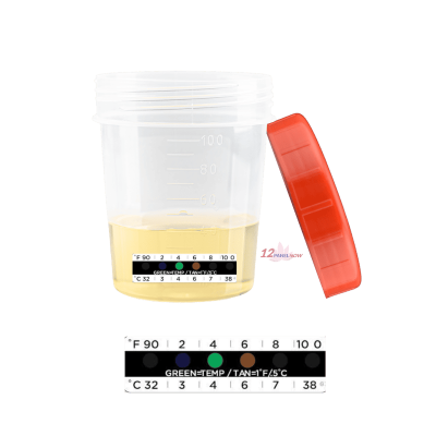 Specimen Cup with temperature strip, 2, wp specimen cup with temperature strip