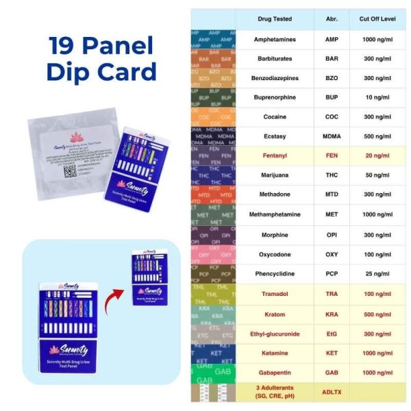 19 panel drug test chart